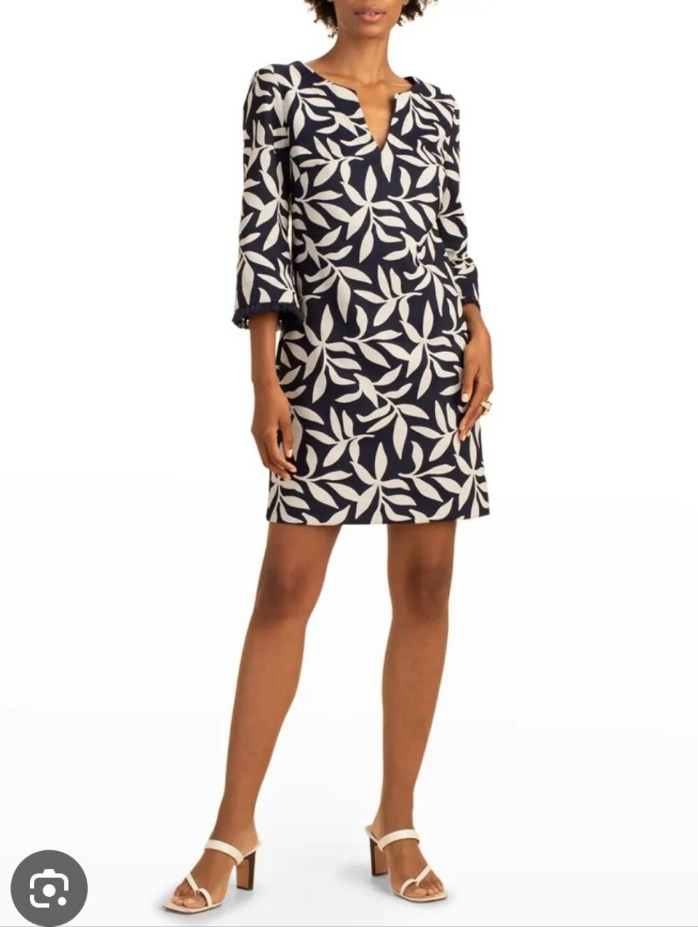 TRINA TURK I NWT US 10 (M/L) $565 Alena Shirt Mini Dress I navy cream